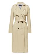 Banana Republic Womens Soft Pleated Long Trench Golden Beige Size M