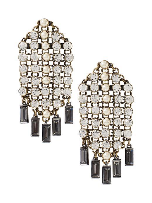 Banana Republic Mixed Up Pearl Chandelier Earring Size One Size - Clear Crystal