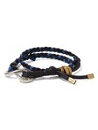 Banana Republic Mens Giles &amp; Brother Braided Navy S Hook Wrap Bracelet Size One Size - Navy