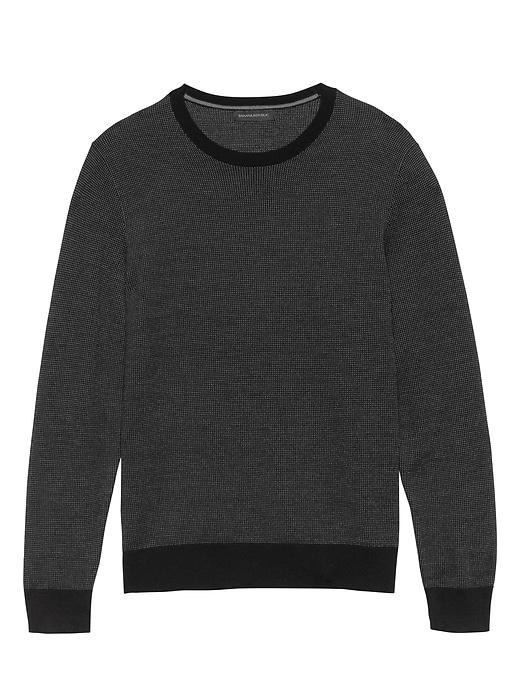 Banana Republic Mens Extra-fine Italian Merino Wool Crew-neck Sweater Black & Gray Size Xs