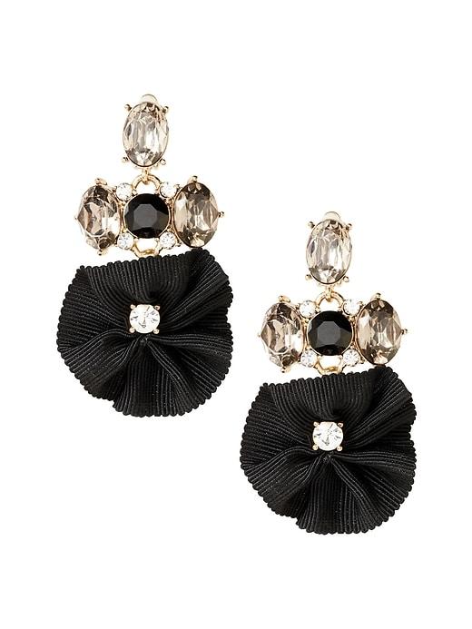 Banana Republic Womens Opulent Floral Statement Clip-on Earring Black Size One Size