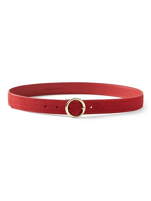 Banana Republic Womens Suede Circle Buckle Trouser Belt Ultra Red Size S