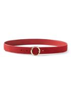 Banana Republic Womens Suede Circle Buckle Trouser Belt Ultra Red Size S