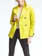 Banana Republic Womens Double Breasted Mac Jacket - Yellow