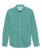 Banana Republic Mens Camden Standard-fit Luxe Poplin Gingham Shirt Santorini Size L