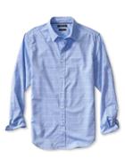 Banana Republic Mens Camden Fit Custom 078 Wash Blue Stripe Shirt Size L Tall - Damselfish Blue