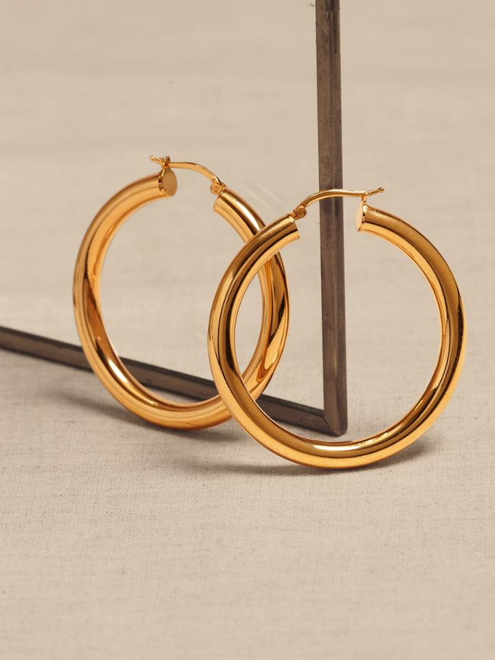 Ravena Round Hoop Earrings | Aureus + Argent