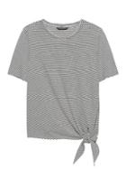 Banana Republic Womens Supima Cotton Tie-front Crew Multi Stripe Size Xxs
