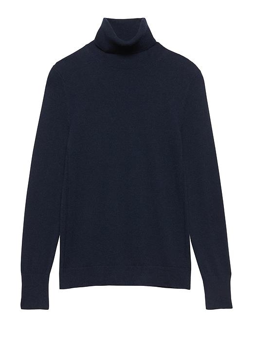 Banana Republic Womens Feather-touch Turtleneck Sweater Navy Blue Size S