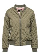 Banana Republic Womens Petite Quilted Bomber Jacket With Pop-color Lining Olive With Spring Pink Lining Size M