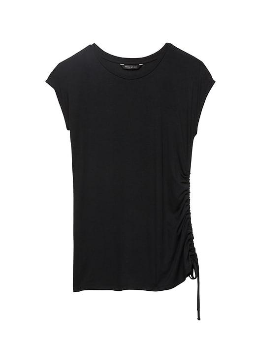 Banana Republic Womens Stretch-modal Drawstring Side Tunic Black Size M