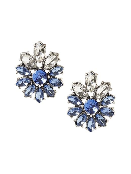 Banana Republic Womens Mixed Stone Cluster Stud Earring Pale Sapphire Blue Size One Size