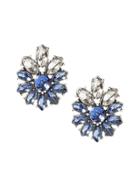 Banana Republic Womens Mixed Stone Cluster Stud Earring Pale Sapphire Blue Size One Size