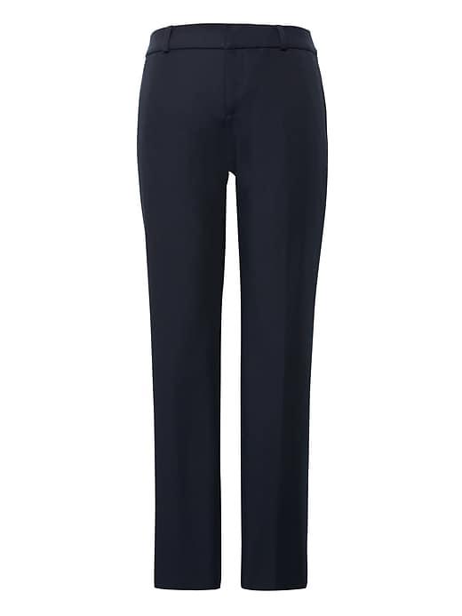 Banana Republic Womens Avery Straight-fit Machine-washable Bi-stretch Pant Navy Size 14