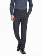 Banana Republic Mens Aiden Wool Plaid Trouser Size 36w 36l Tall - Navy
