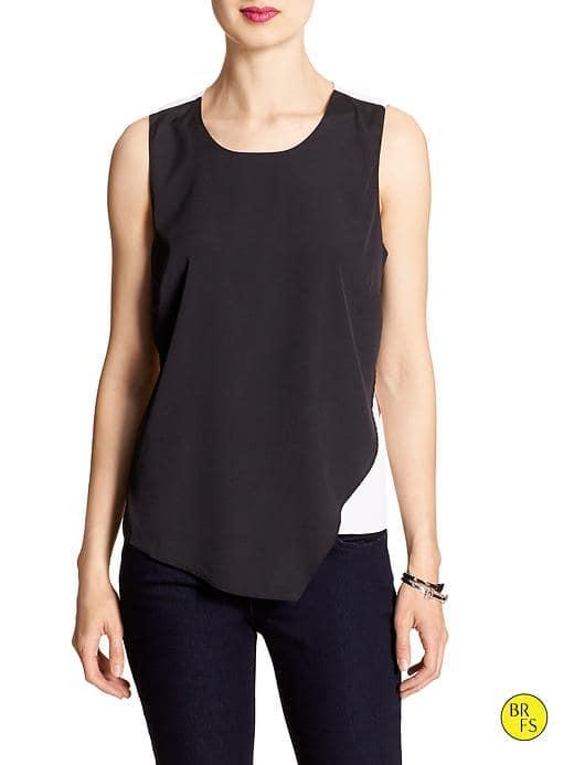 Banana Republic Factory Sleeveless Colorblock Top - Black