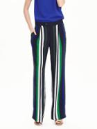 Banana Republic Womens Multi Stripe Wide Leg Pant Size 0 Regular - Blue Stripe