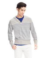 Banana Republic Mens Stripe Sweater Hoodie Size L Tall - Transition Cream