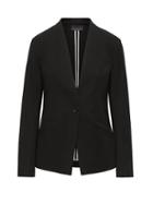 Banana Republic Womens Life In Motion Long And Lean-fit Machine-washable Ponte Blazer Black Size 12