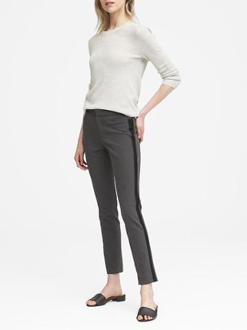 Banana Republic Womens Petite Sloan Skinny-fit Side-stripe Bi-stretch Pant Gray Size 4