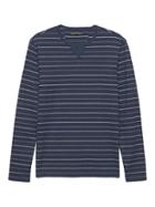 Banana Republic Mens Heritage Cotton-yak Wool Crew-neck T-shirt Coastal Blue Size M