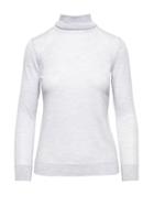 Banana Republic Womens Petite Machine-washable Merino Wool Turtleneck Sweater Heather Light Gray Size Xs