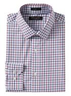 Banana Republic Mens Camden Standard-fit Non-iron Stretch Check Shirt Wine Size Xs
