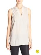 Banana Republic Womens Factory Sleeveless Popover Top Size L - White Out