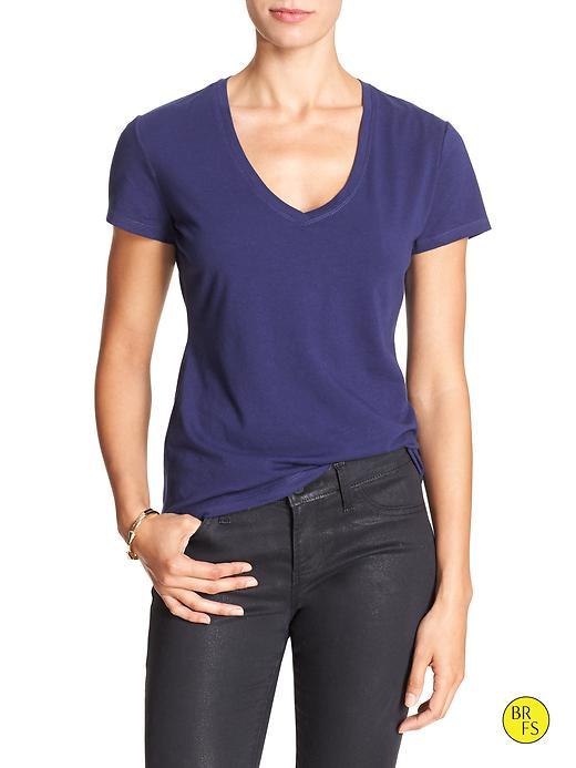 Banana Republic Factory Short Sleeve Vee Size L - Cobalt