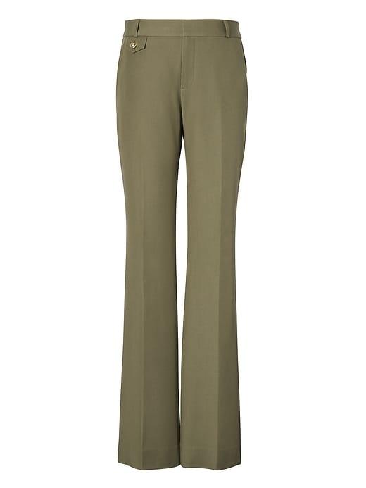 Banana Republic Womens Petite Logan Trouser-fit Bi-stretch Pant Olive Size 12
