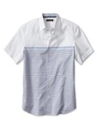Banana Republic Micro Stripe Short Sleeve Shirt Size M - Blue