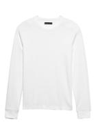 Banana Republic Mens Core Temp Waffle-knit Long-sleeve T-shirt White Size Xl