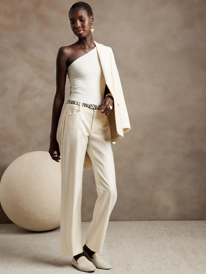 Petite Lido Straight Wool Pant