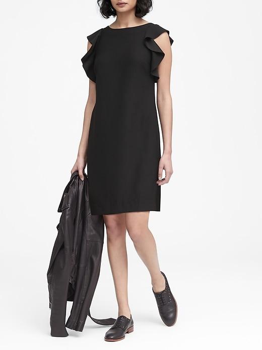 Banana Republic Petite Flutter-sleeve Shift Dress
