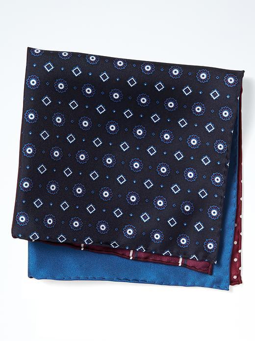 Banana Republic Geo Silk Pocket Square - Red