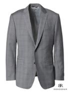 Banana Republic Mens Standard Monogram Gray Plaid Italian Wool Suit Jacket - Blue Gray