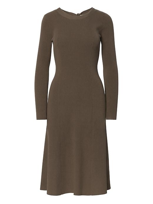 Banana Republic Womens Tie-back Rib-knit Midi Dress Olive Size Xs