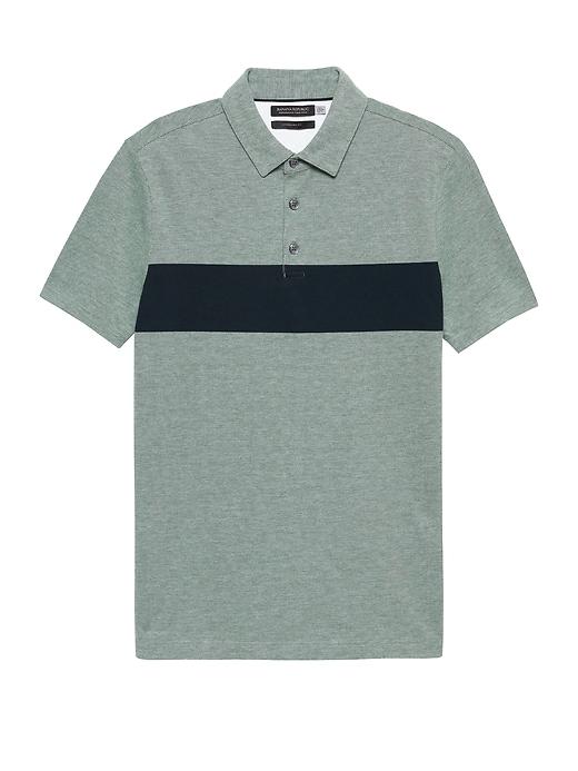 Banana Republic Mens Don';t-sweat-it Chest-stripe Polo Shirt Trendy Green Size M