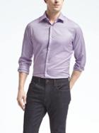 Banana Republic Mens Classic Fit Supima Cotton Textured Solid Shirt - Lilac