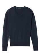 Banana Republic Mens Slim-fit Silk-cotton Cashmere V-neck Sweater Midnight Navy Size Xxl
