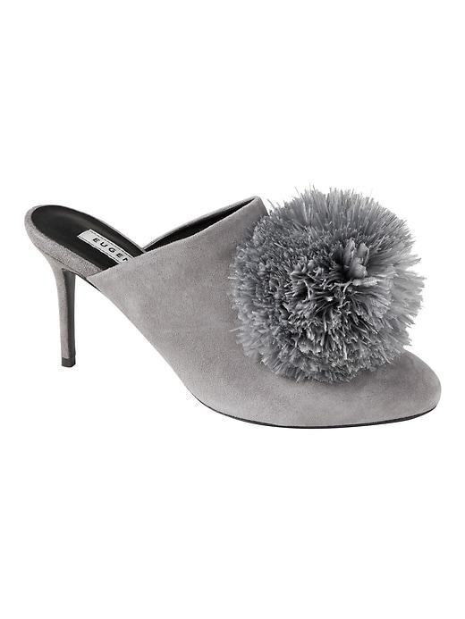 Banana Republic Womens Eugenia Kim   Violet Pom Pom Mule Light Gray Size 36