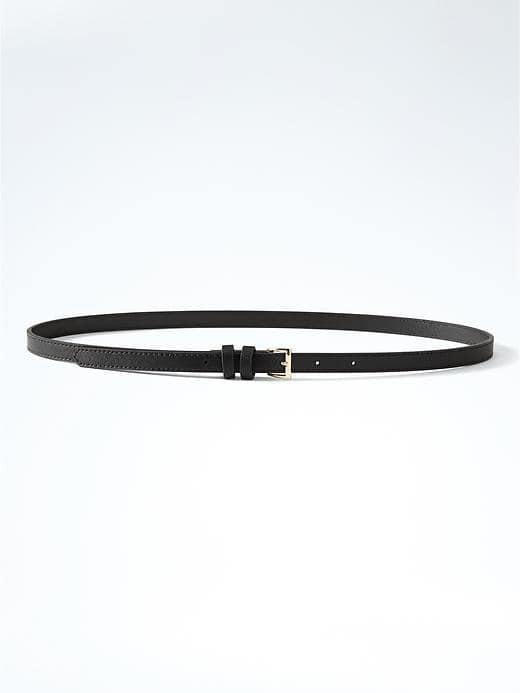 Banana Republic Leather Skinny Belt - Black