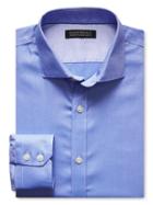 Banana Republic Tailored Slim Fit Non Iron Solid Shirt Size L Tall - Blue