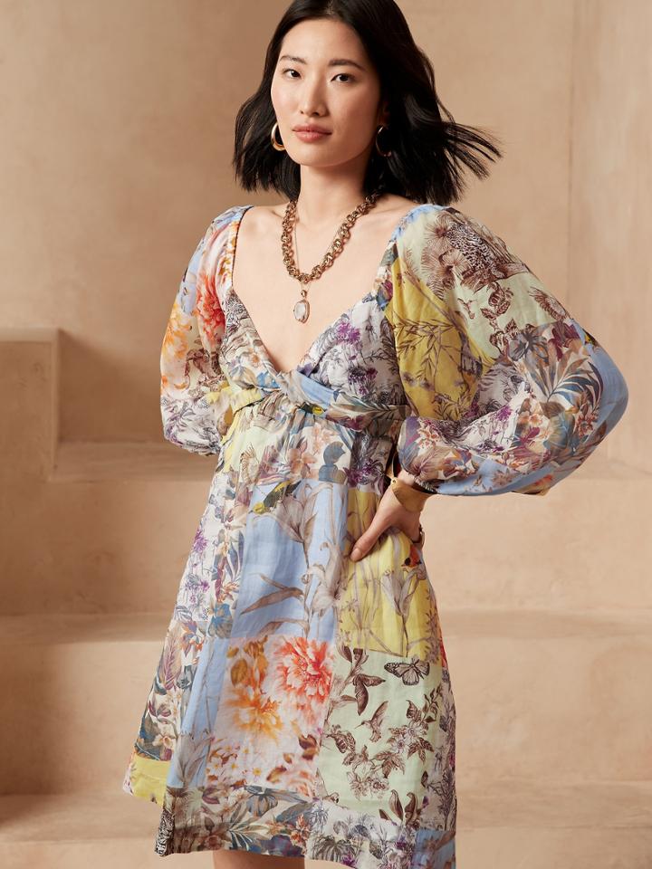 Petite Ramie Twist Dress