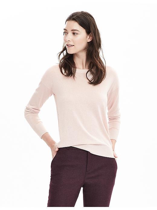 Banana Republic Womens Shine Pointelle Pullover Size M - Pink Blush