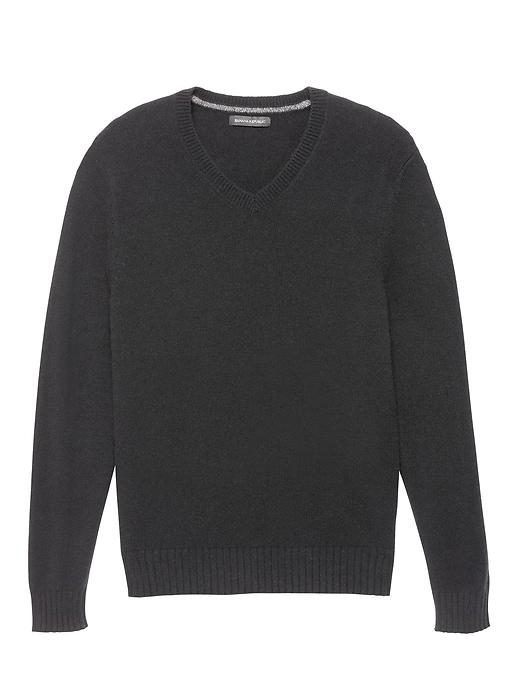 Banana Republic Mens Extra-fine Italian Merino Woolv-neck Sweater Black Size Xs