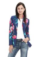 Banana Republic Gerber Daisy One Button Blazer Size 0 Petite - Pink