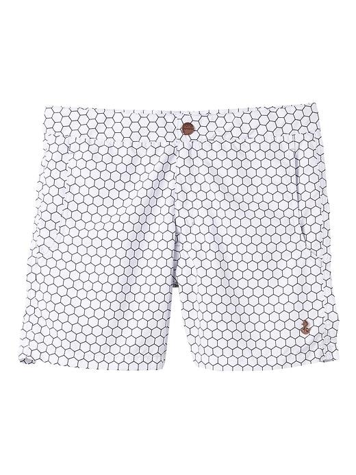 Banana Republic Mens Retromarine   Printed Swim Short White Size 36w