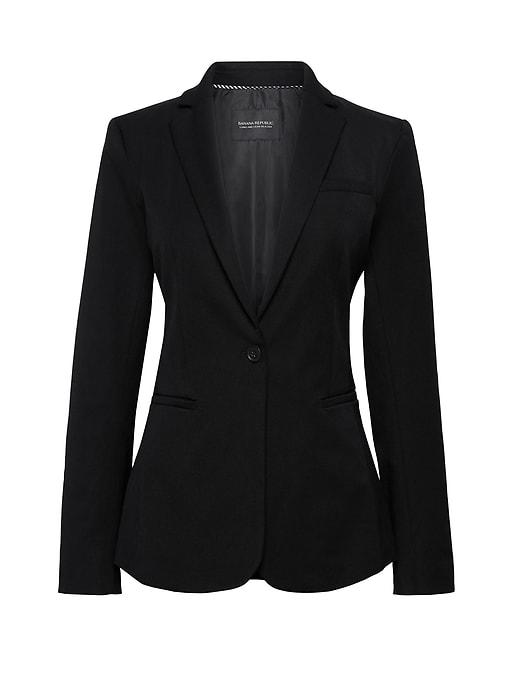 Banana Republic Womens Long And Lean-fit Bi-stretch Solid Blazer Black Size 4