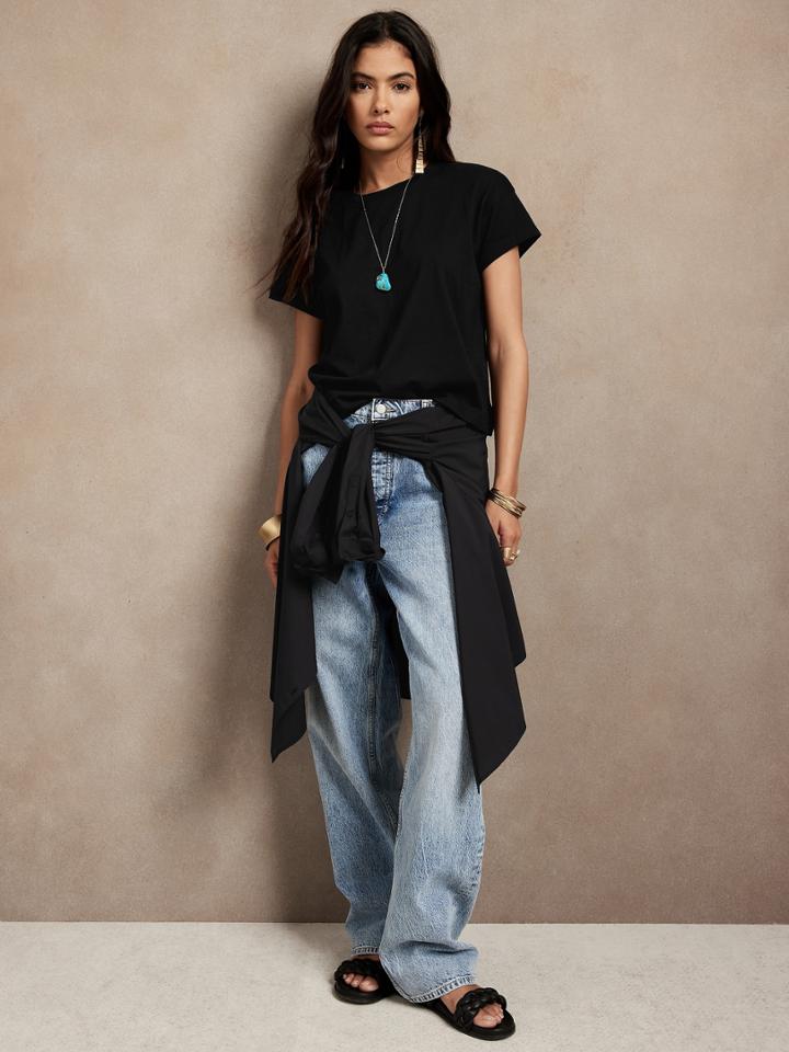 Supima Boxy Crop T-shirt